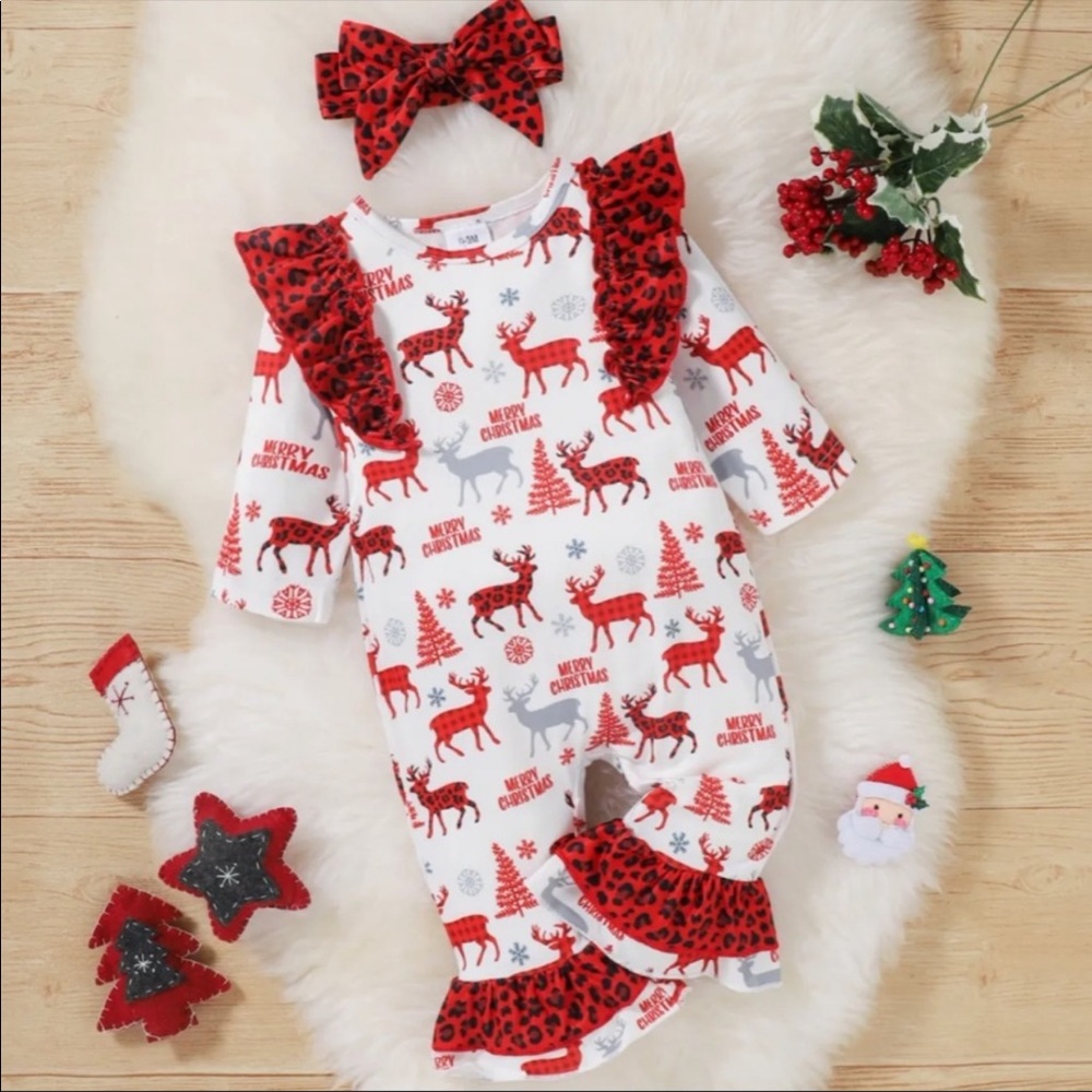 Infant size 9-12M Reindeer games 2 piece set.